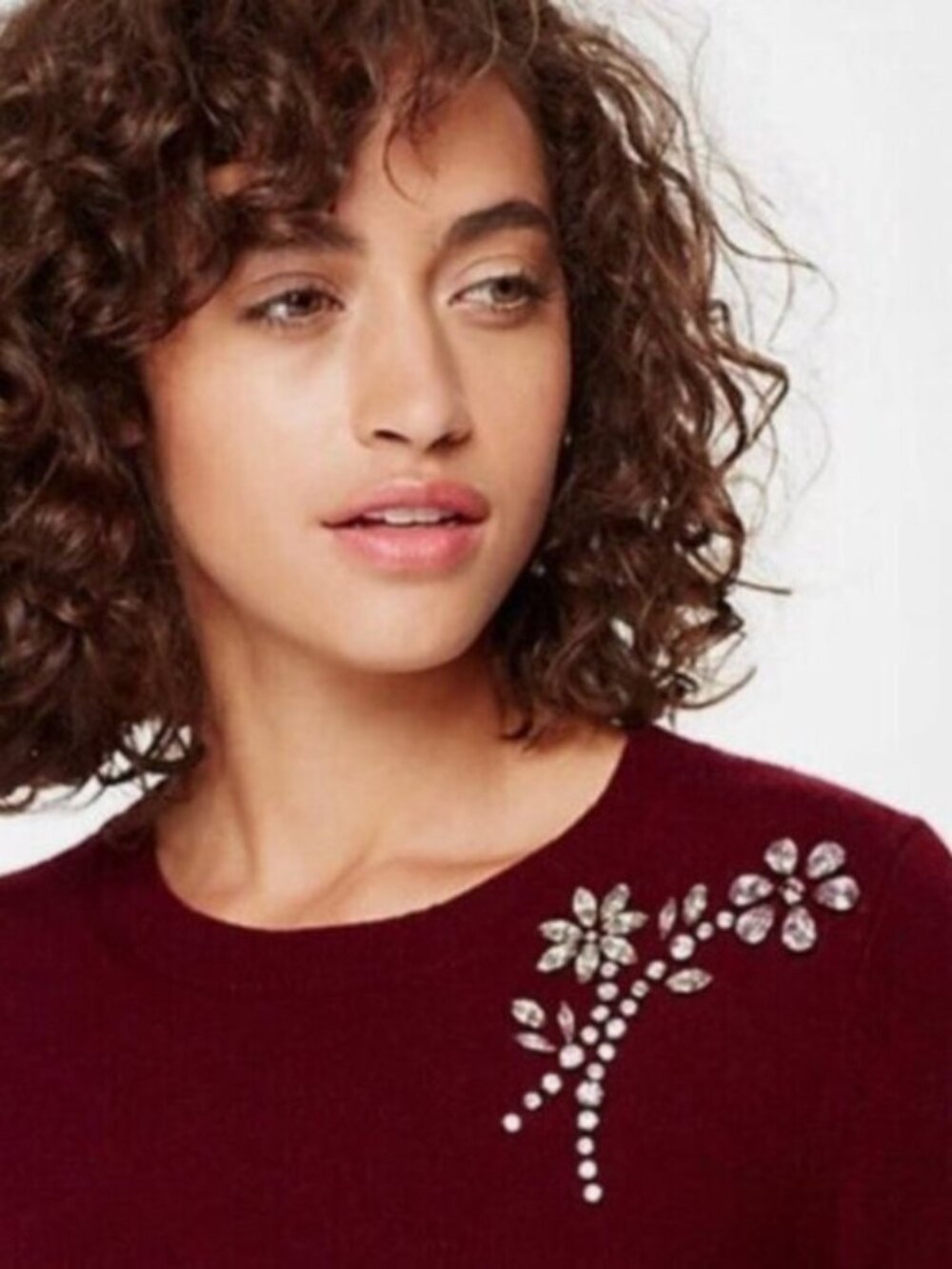 Embellished Brooch Sweater in Midnight Wine by Kate Spade As Seen on New Girl - Picture 3 of 8